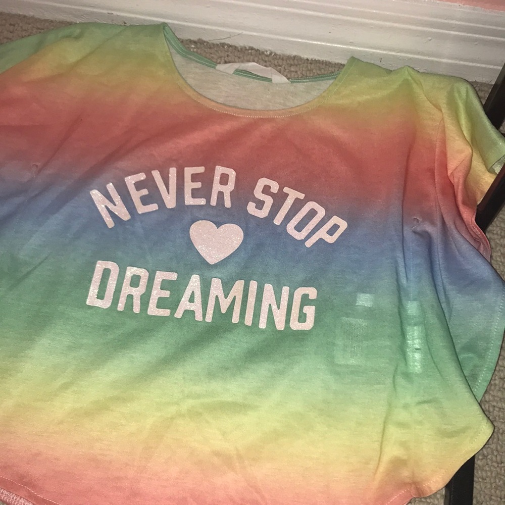 Crop top girls rainbow